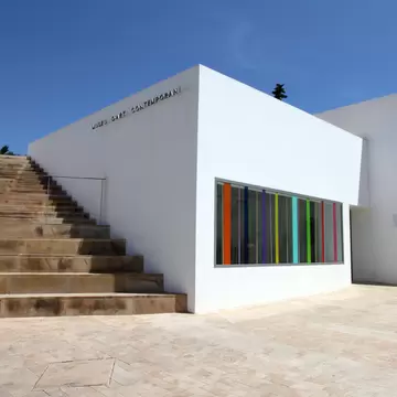 Exterior view of the Museu d’Art Contemporani d’Eivissa on the island of Ibiza in Spain.
