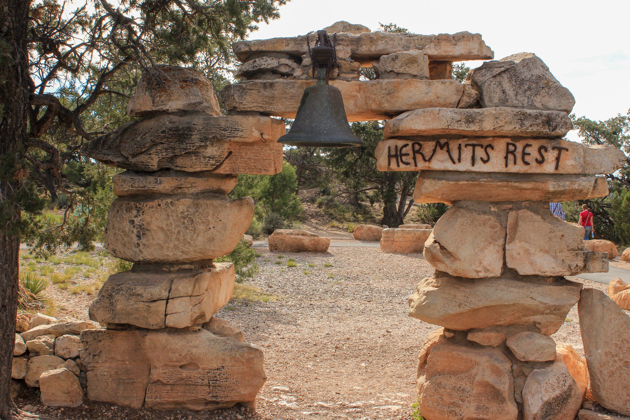 Entry arch of Hermits Rest in the Grand Canyon National Park.