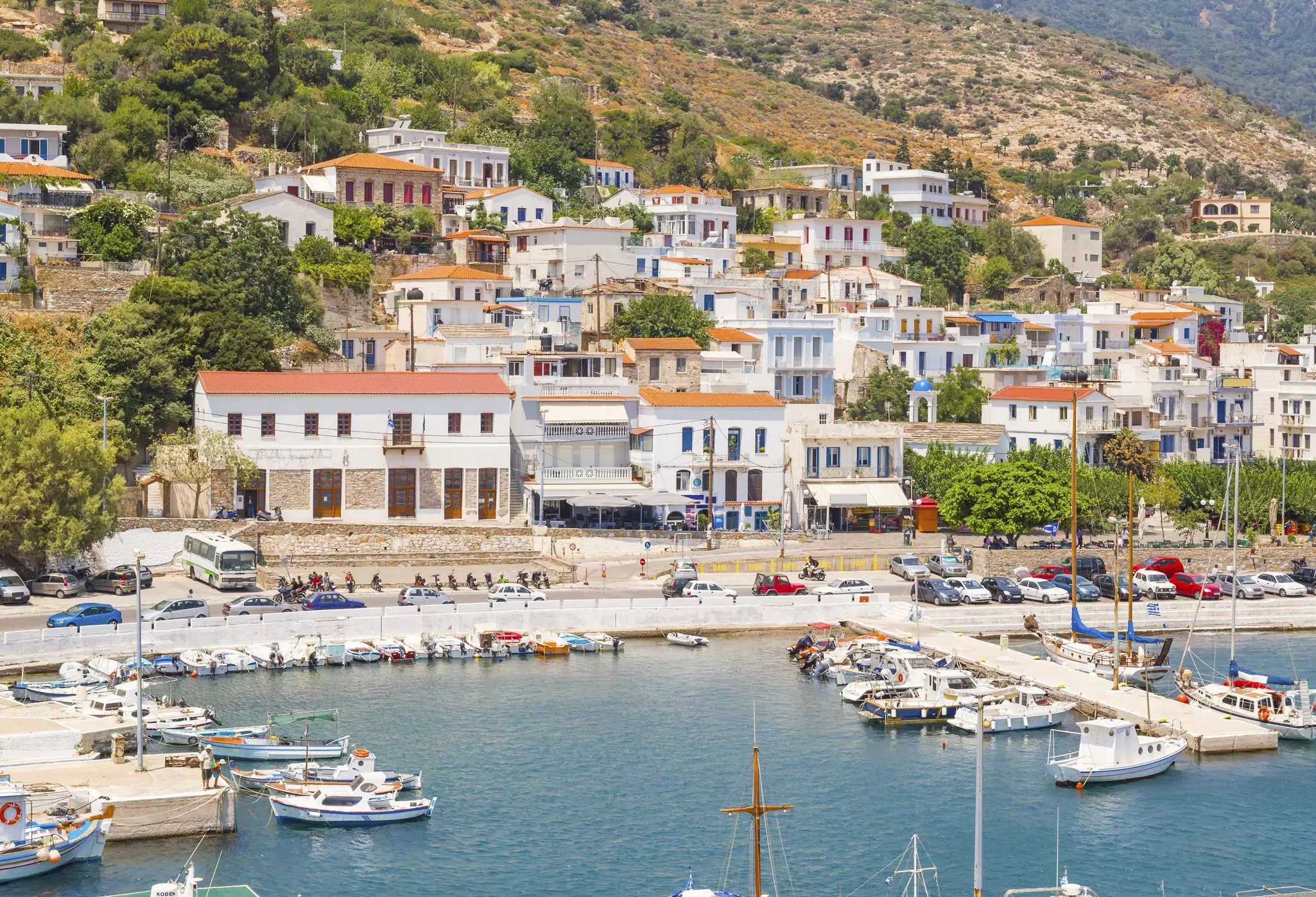 The harbor in the town of Agios Kirikos on Ikaria