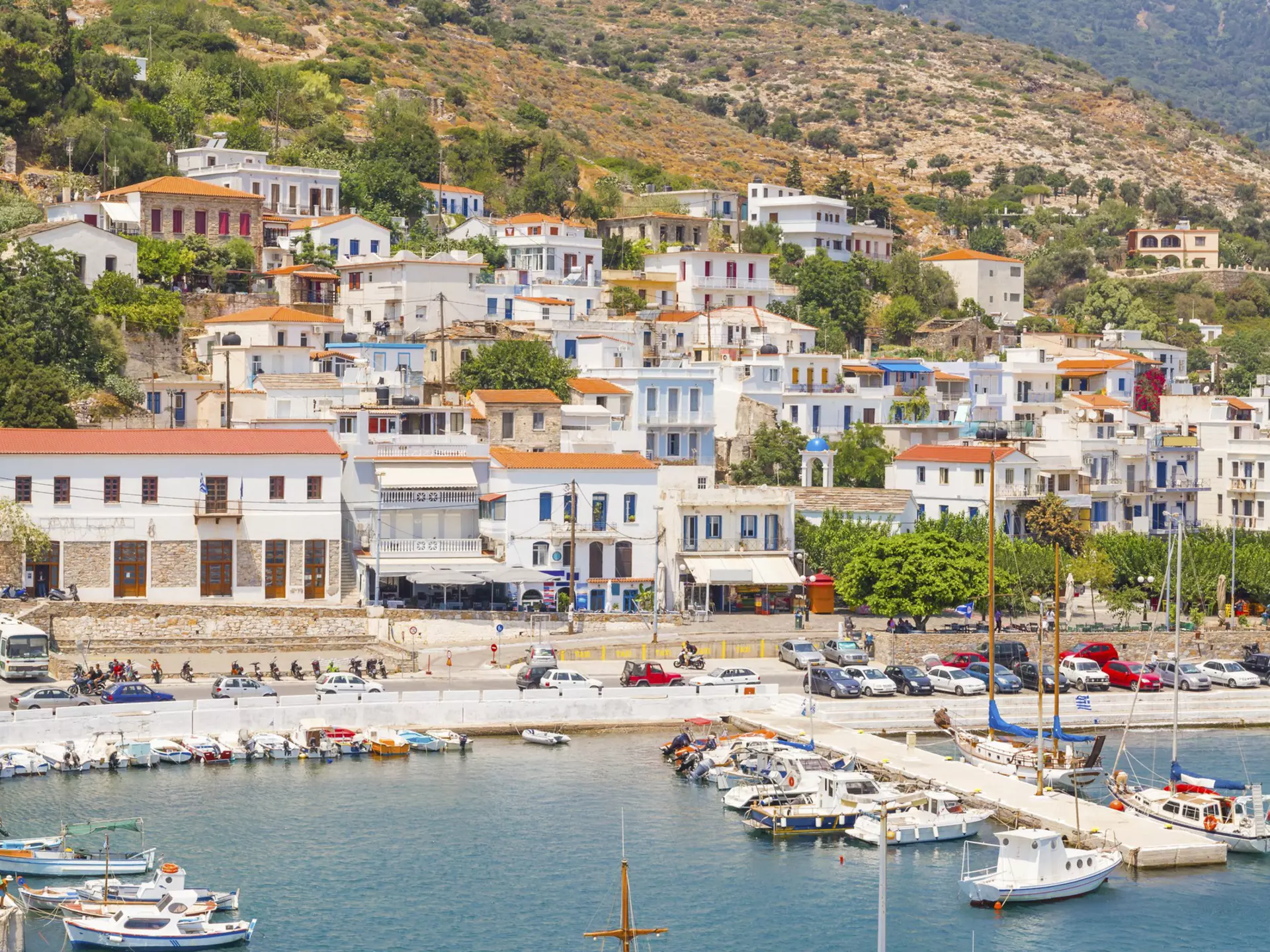 The harbor in the town of Agios Kirikos on Ikaria