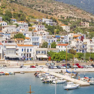The harbor in the town of Agios Kirikos on Ikaria