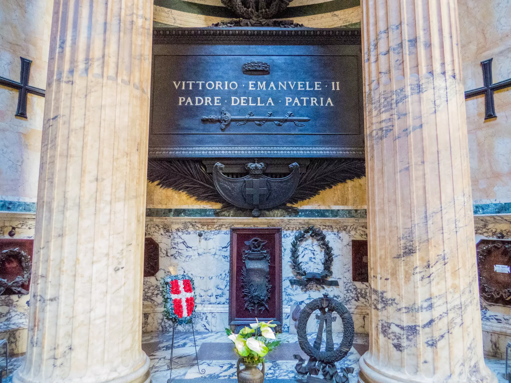 The tomb of Vittorio Emanuele II in the Pantheon in Rome, Italy.