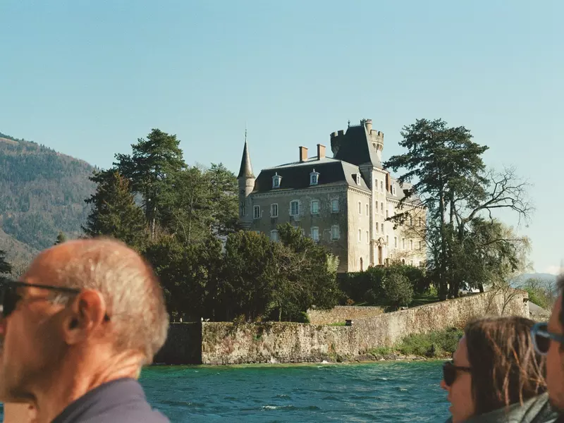 Duingt Castle, viewed from the water on Lake Annecy