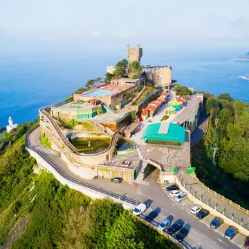 Monte Igueldo Tower and amusement park on the Monte Igueldo mountain.