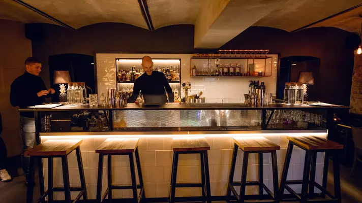The bar at Gimlet