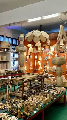 bamboo products in a shop