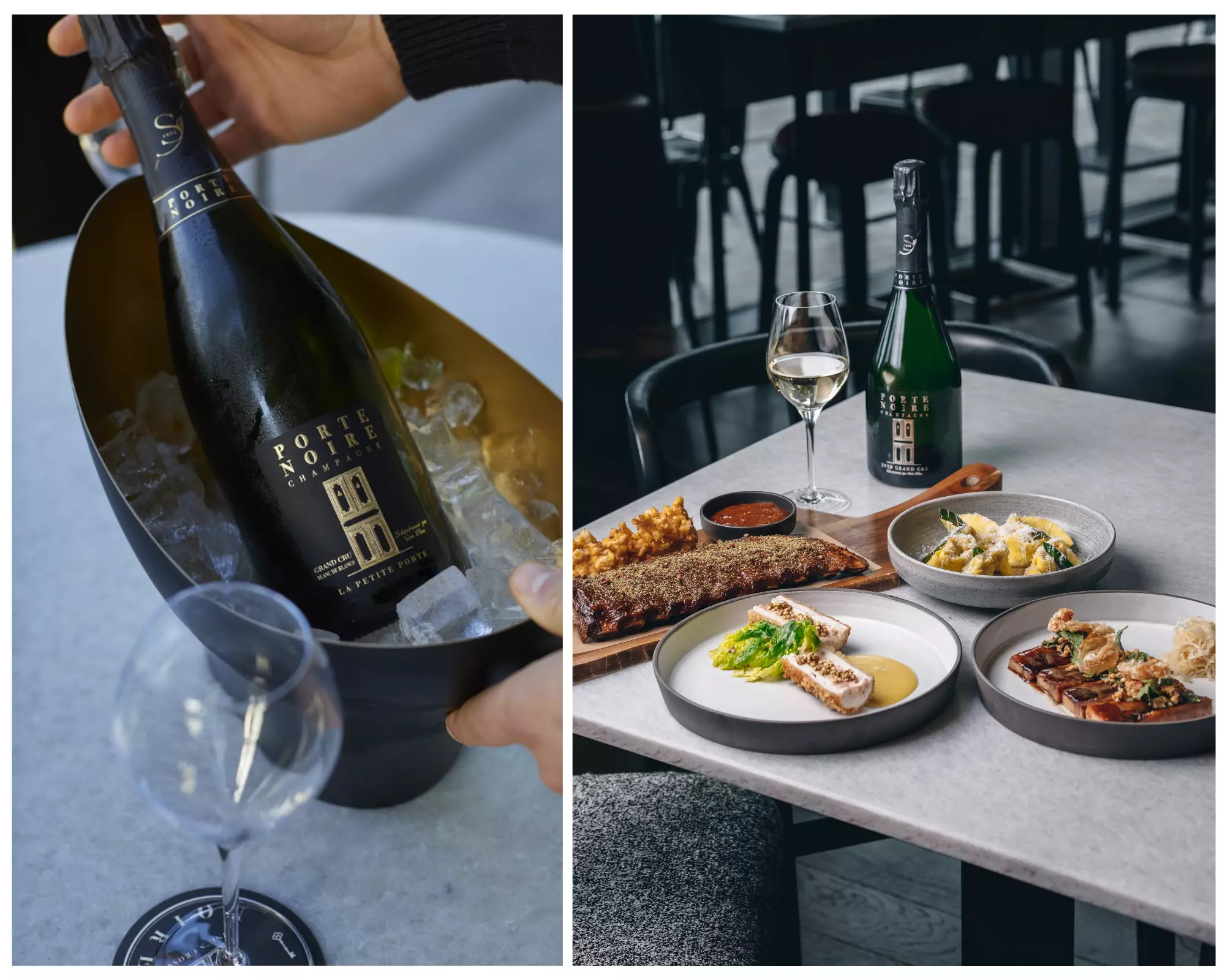 Stop by Porte Noire to enjoy a glass of champagne or rosé © Porte Noire