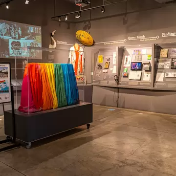 San Francisco, CA, USA - October 1, 2025: Interior of the GLBT Historical Society Museum in the Castro District, San Francisco, California, License Type: media, Download Time: 2026-03-23T18:28:22.000Z, User: LP_YKhanna, Editorial: true, purchase_order: 65050 - Digital Destinations and Articles, job: LP, client: App Content, other: Yuvraj Khanna