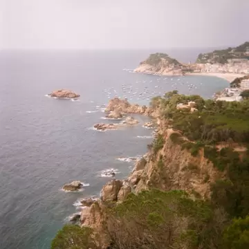 A view over the cliffs onto the sea on Spain's Costa Brava