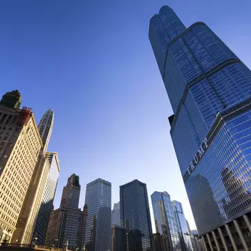 USA, Illinois, Chicago, view to Trump Tower from below
