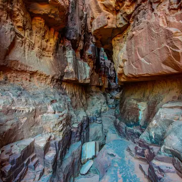 Khazali siq at Wadi Rum desert in jordan; Shutterstock ID 1341830576;