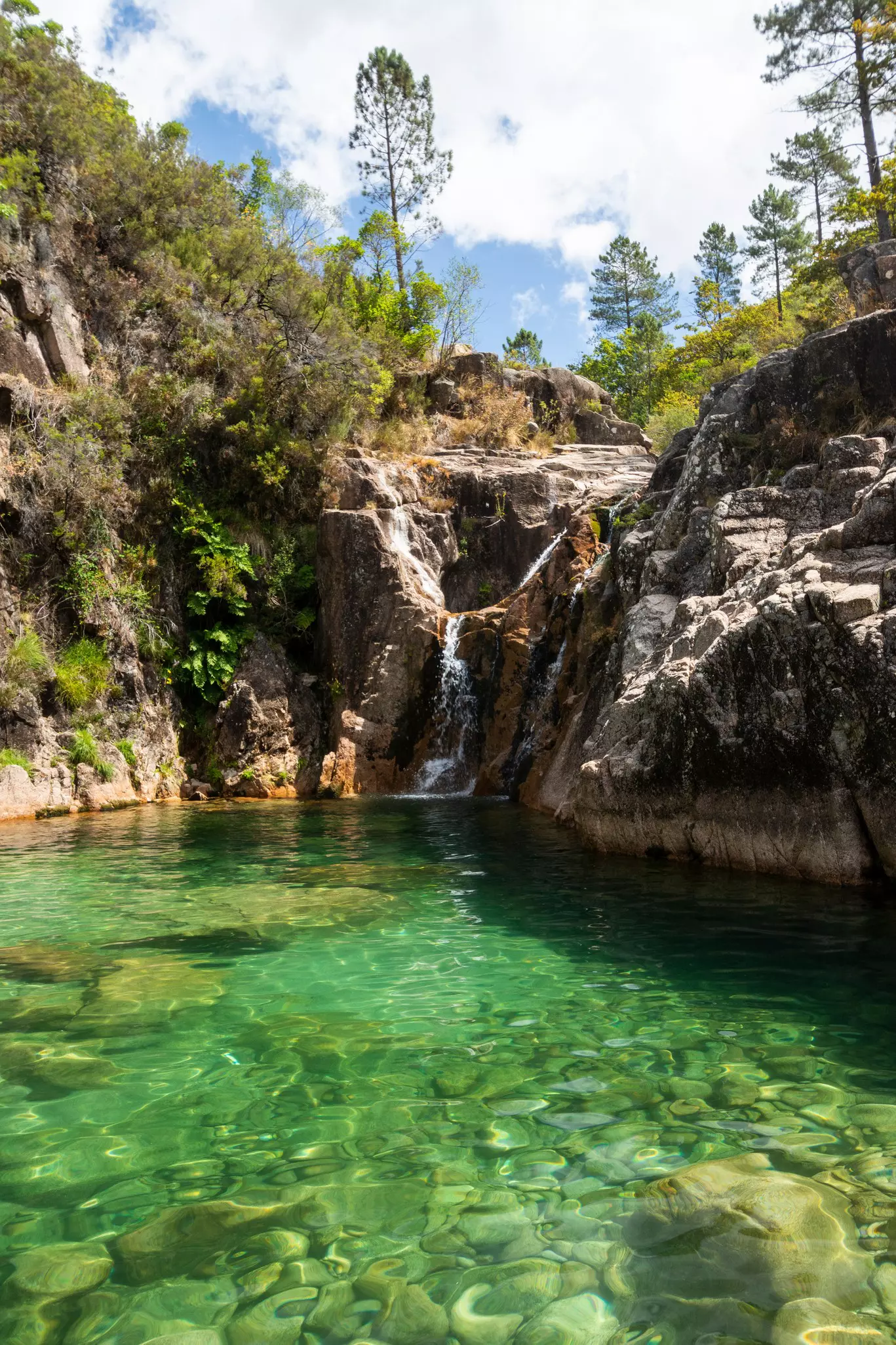 Beautiful view to crystal clear green water pool on river waterfall, License Type: media, Download Time: 2025-11-11T14:30:21.000Z, User: LP_YKhanna, Editorial: false, purchase_order: 65050 - Digital Destinations and Articles, job: LP, client: App Content, other: Yuvraj Khanna