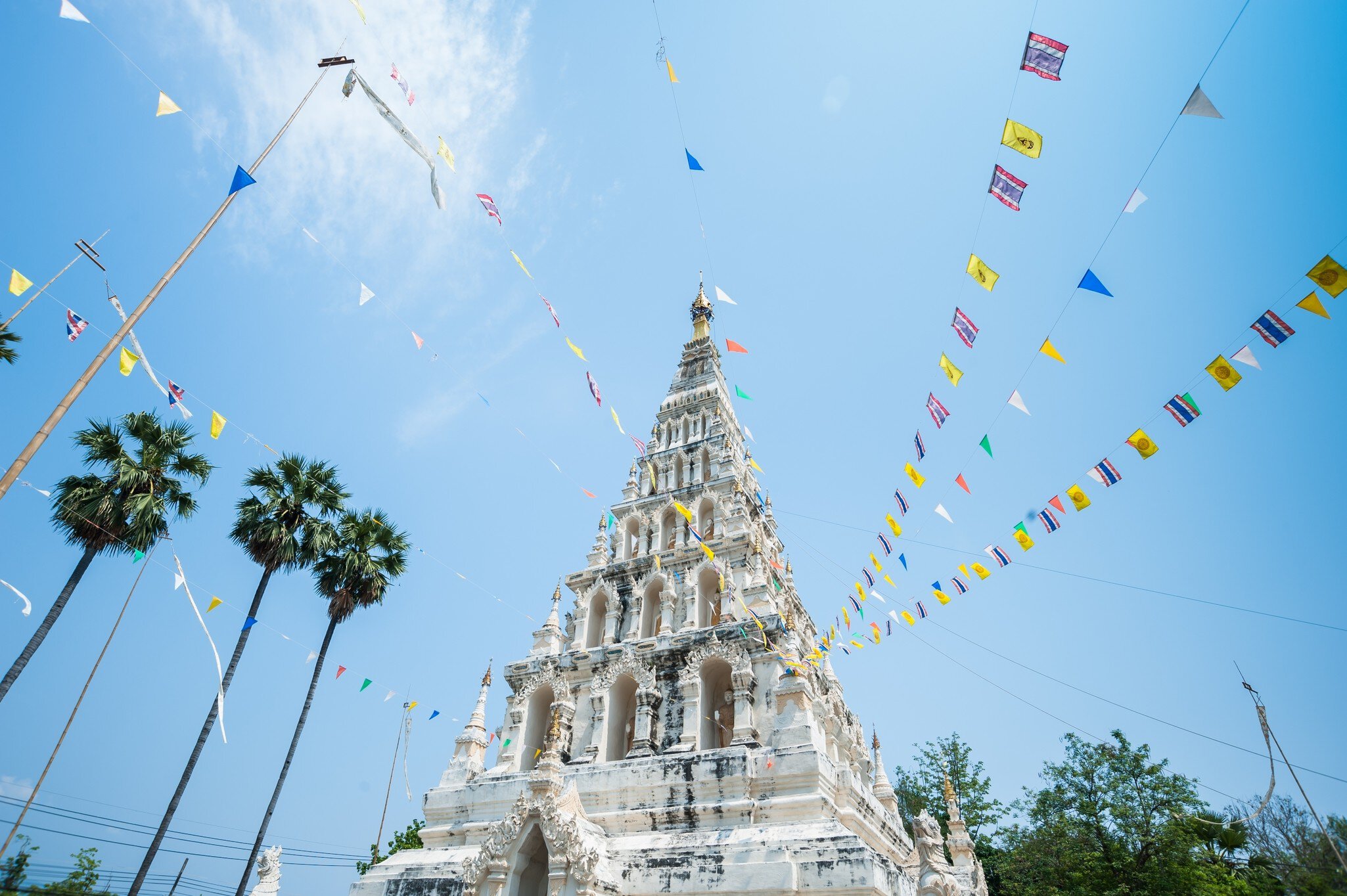 Wat Chedi Liam restored Wiang Kam settlement, Chiang Mai, Northern Thailand.