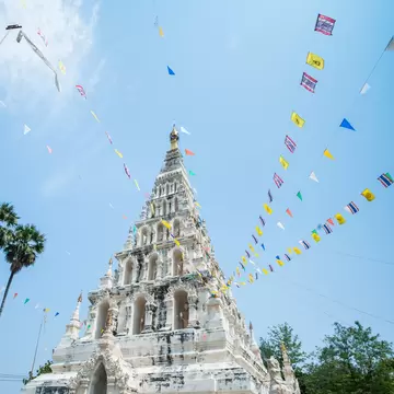 Wat Chedi Liam restored Wiang Kam settlement, Chiang Mai, Northern Thailand.