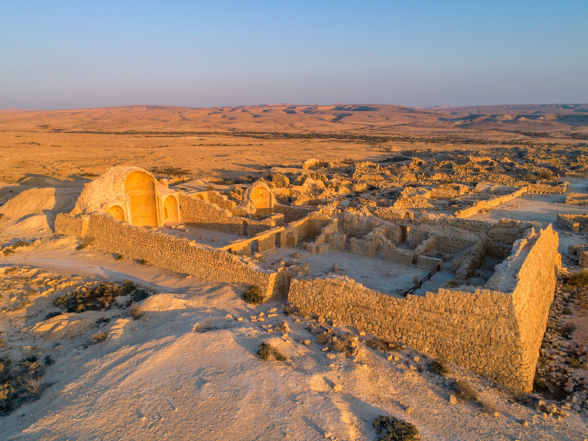 Shivta national park in southern Israel. Shivat is an ancient Byzantine city in the Negev desert region. It has no natural water sources.; Shutterstock ID 1514985308;