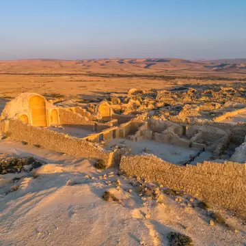 Shivta national park in southern Israel. Shivat is an ancient Byzantine city in the Negev desert region. It has no natural water sources.; Shutterstock ID 1514985308;