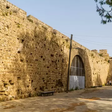 The stone city walls of Famagusta in Cyprus