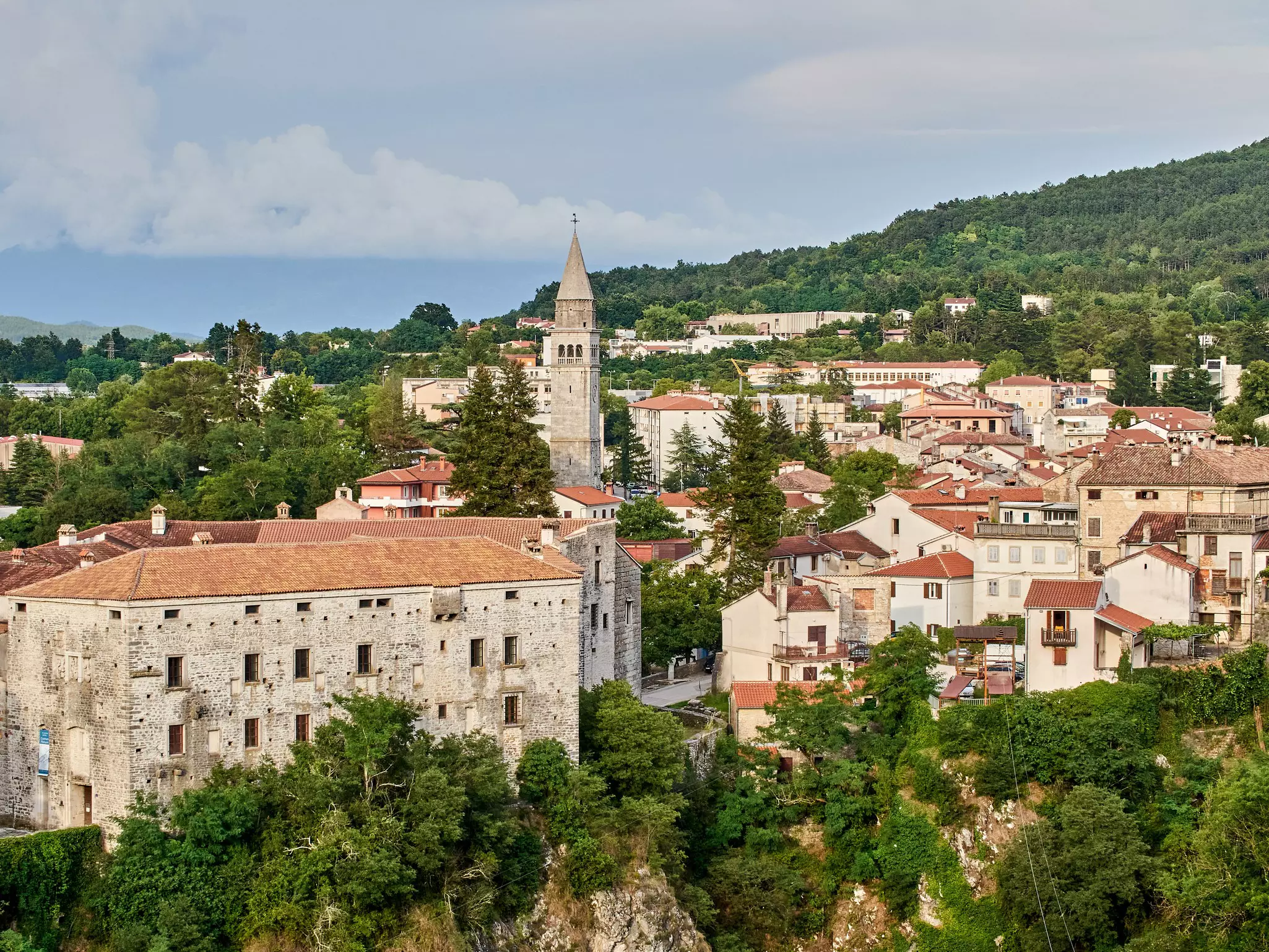 The hilltop castle and old town of Pazin, Croatia.