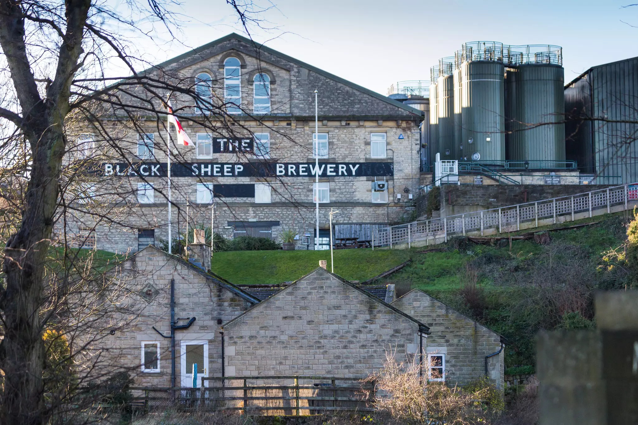 A view of the Black Sheep Brewery in Masham close to the Yorkshire Dales, England.