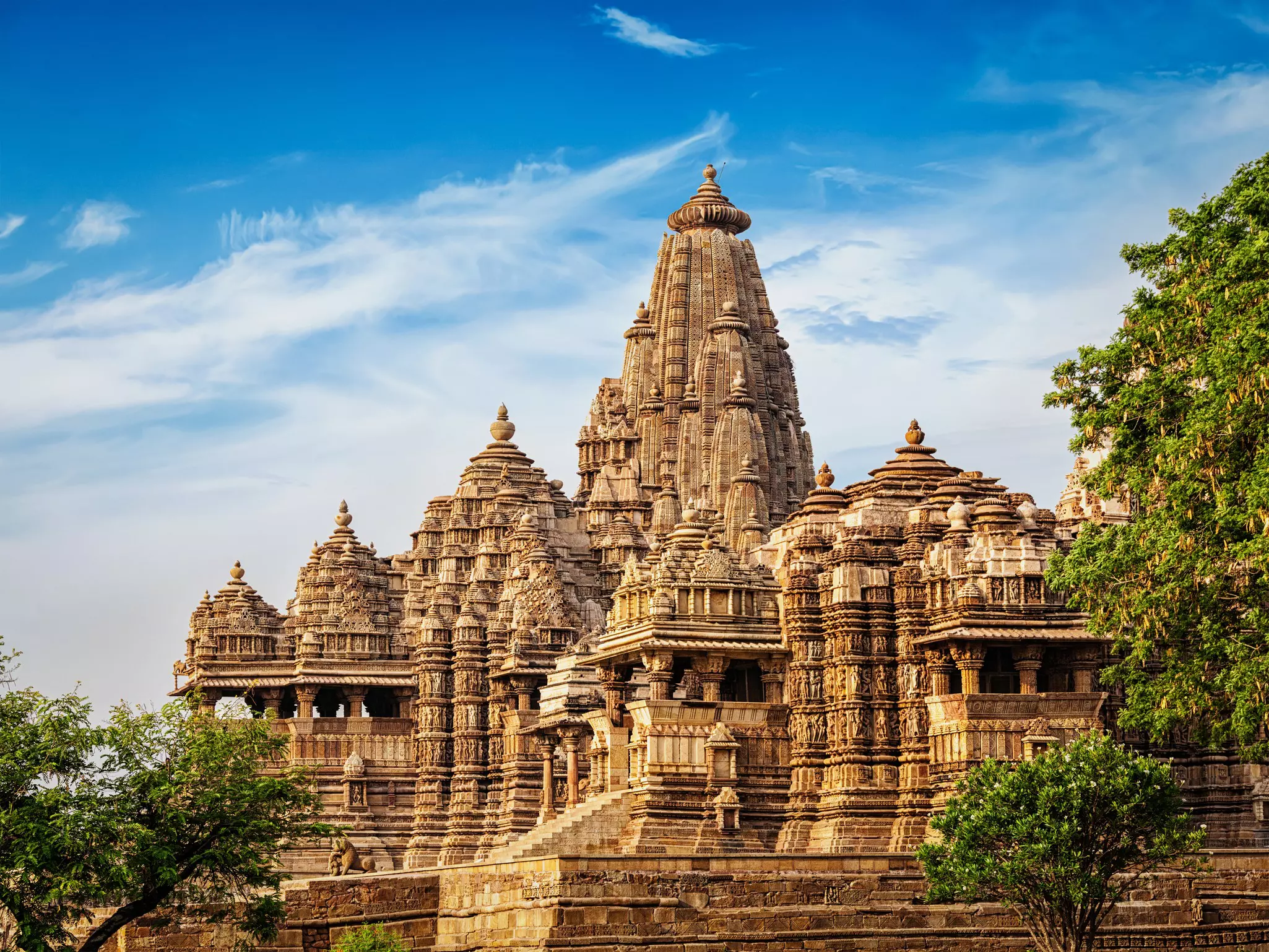 The temples of Khajuraho offer a spectacular introduction to the artistry of Indian temple building. Dmitry Rukhlenko/Shutterstock