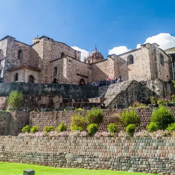 Qorikancha ruins with convent Santo Domingo above it in Cusco, Peru.
