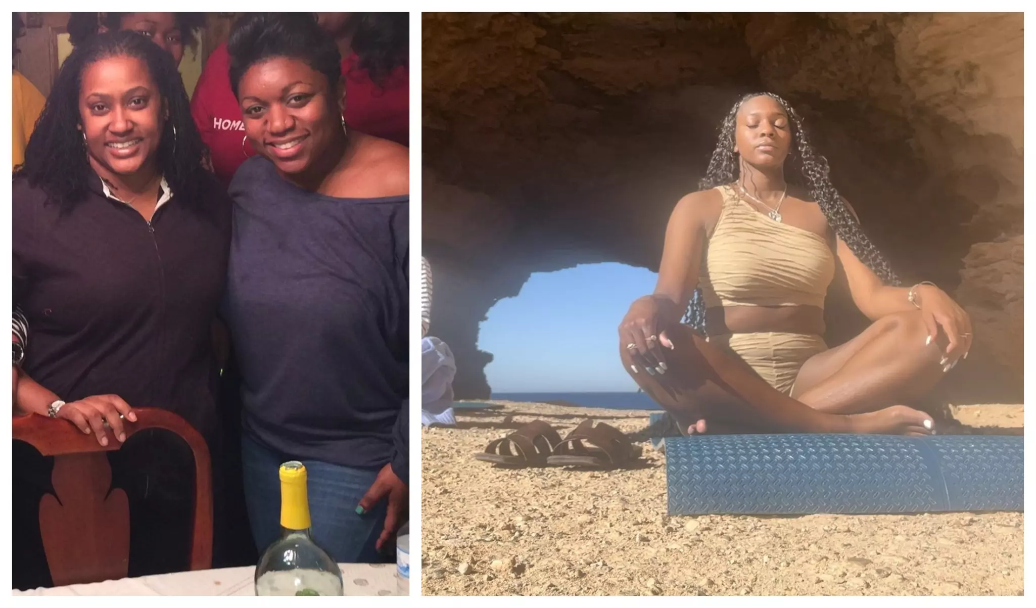 beGirl.world co-founders Marcella Hudson and Deesha Dyer in 2014 (left); beGirl.world Global Scholars alum Tahja Davis-Hudson in Ibiza © Lonely Planet