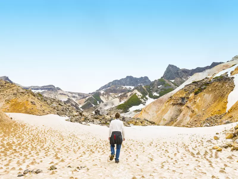 Walk on the Tokachidake active volcano in Daisetsuzan National Park. 