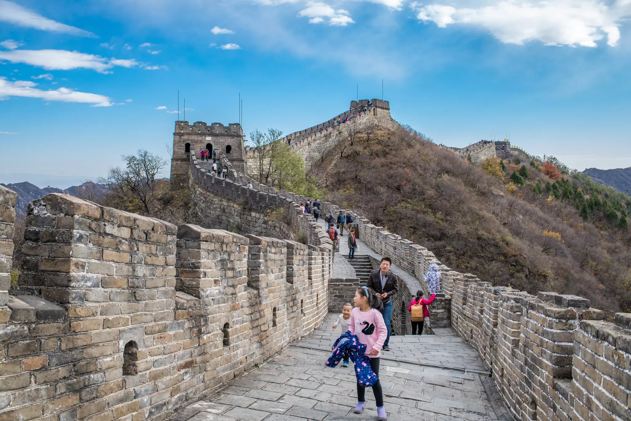 Tourists on the Mutianyu side of the Great Wall of China. Michael Gordon/Shutterstock