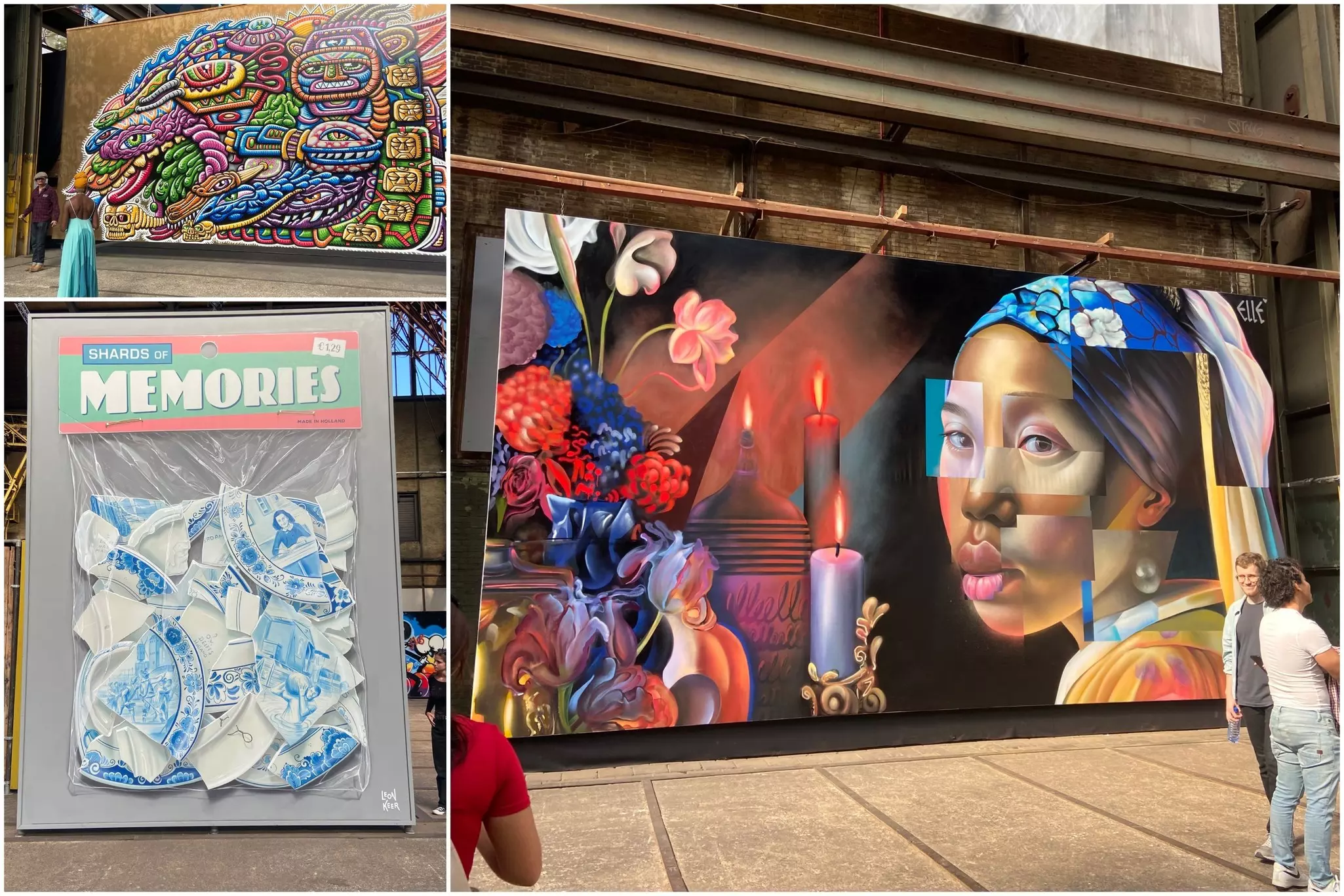 Collage of street art murals and art at the Straat Museum