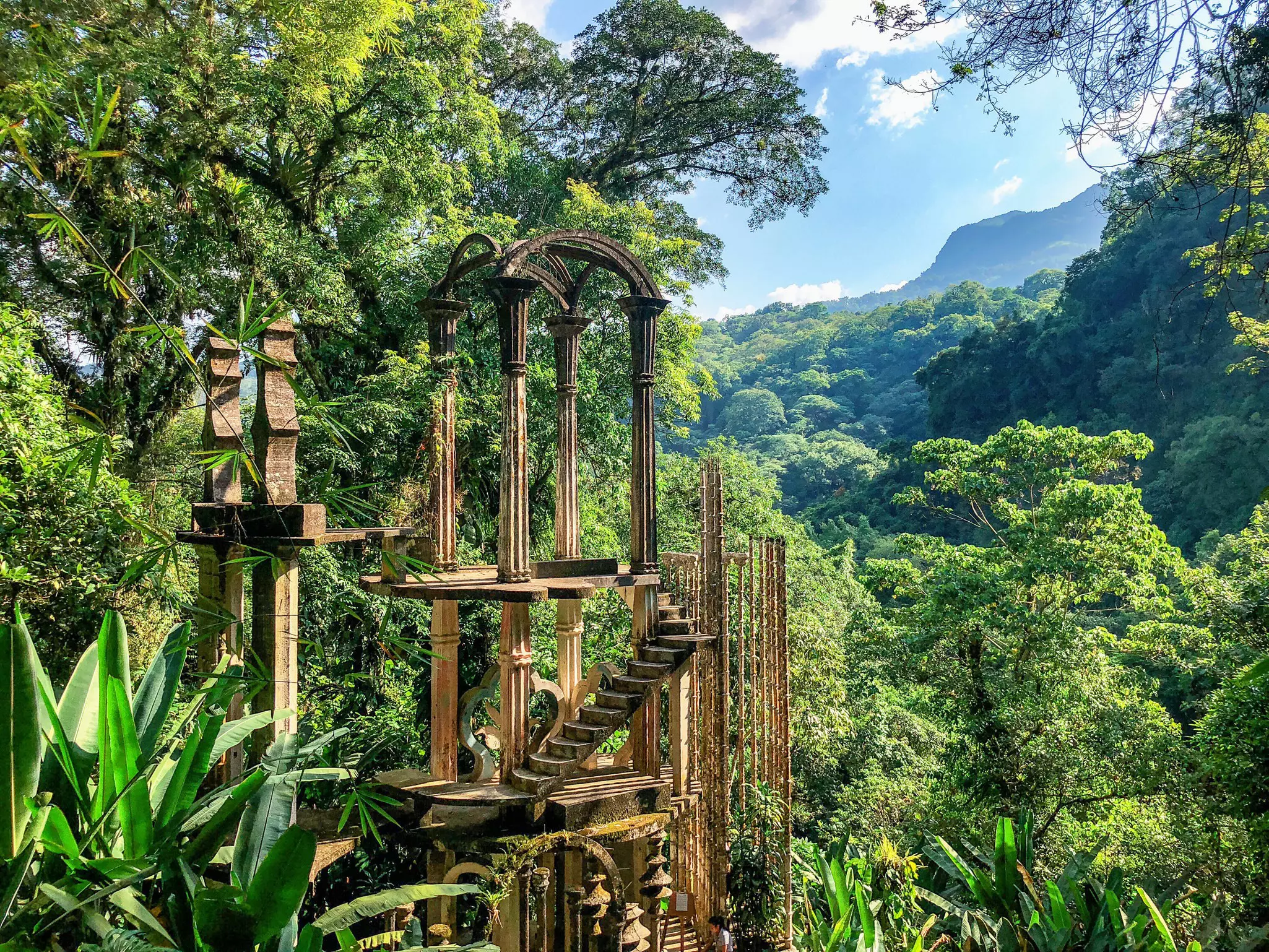 Las Pozas is a surrealistic garden constructed in the middle of the jungle in the city of Xilitla, Mexico