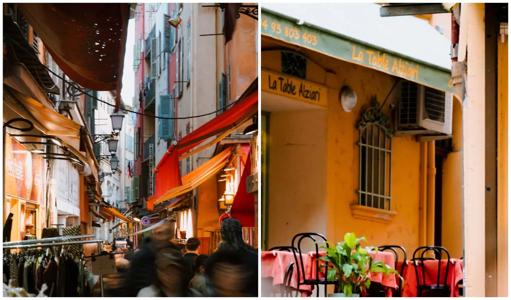 The narrow streets of rue Pairoliere with its restaurants, cafes and food shops © Chloé Braithwaite