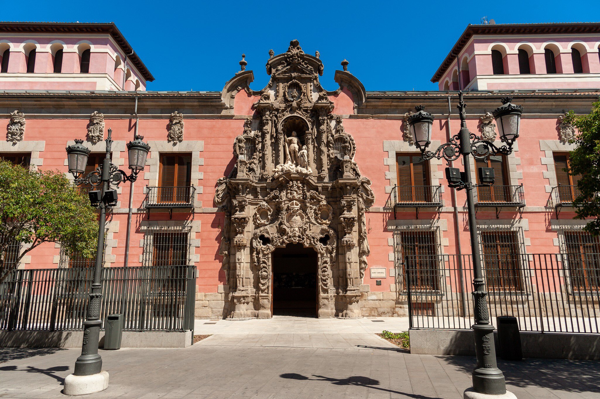 Baroque entrance to the Museo de Historia in Madrid, Spain.
