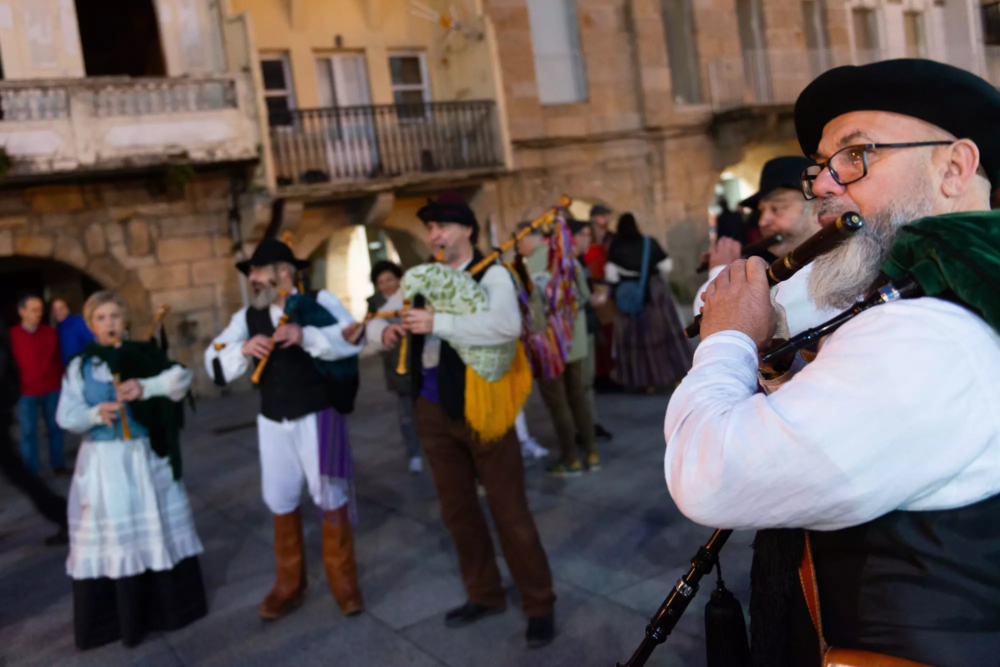 Musicians playing Celtic-influenced music at a festival in Vigo, Spain © Austin Bush