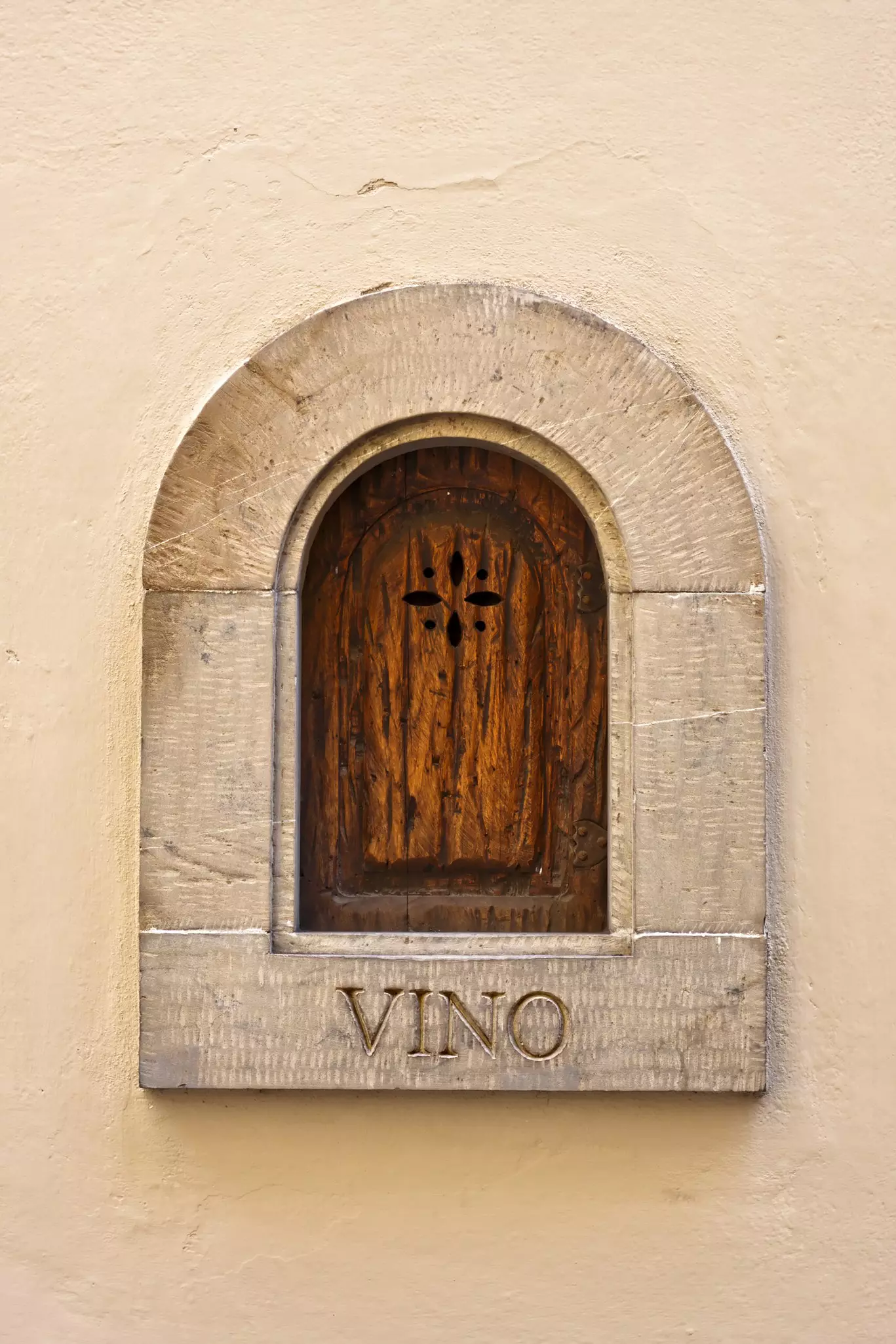 Small Wooden Window for Wine in Florence, Italy