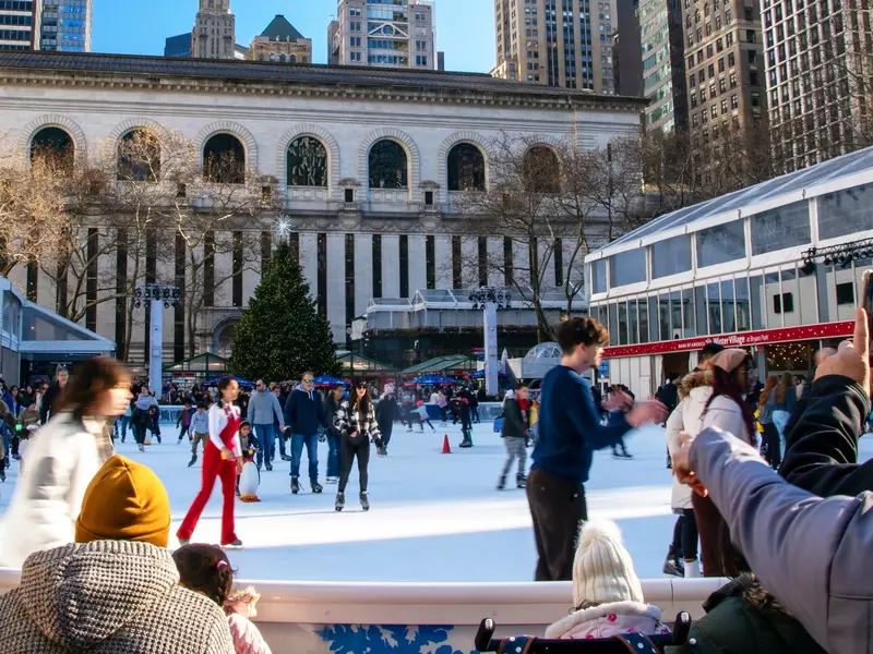 Ice skating at Bryant Park in New York City during the winter season, NYC, US, January 2, 2023, License Type: media, Download Time: 2025-11-18T21:44:55.000Z, User: adouglaslott59, Editorial: true, purchase_order: 65050 - Digital Destinations and Articles, job: Online editorial, client: Ultimate Christmas weekend in Manhattan, other: Ann Douglas Lott