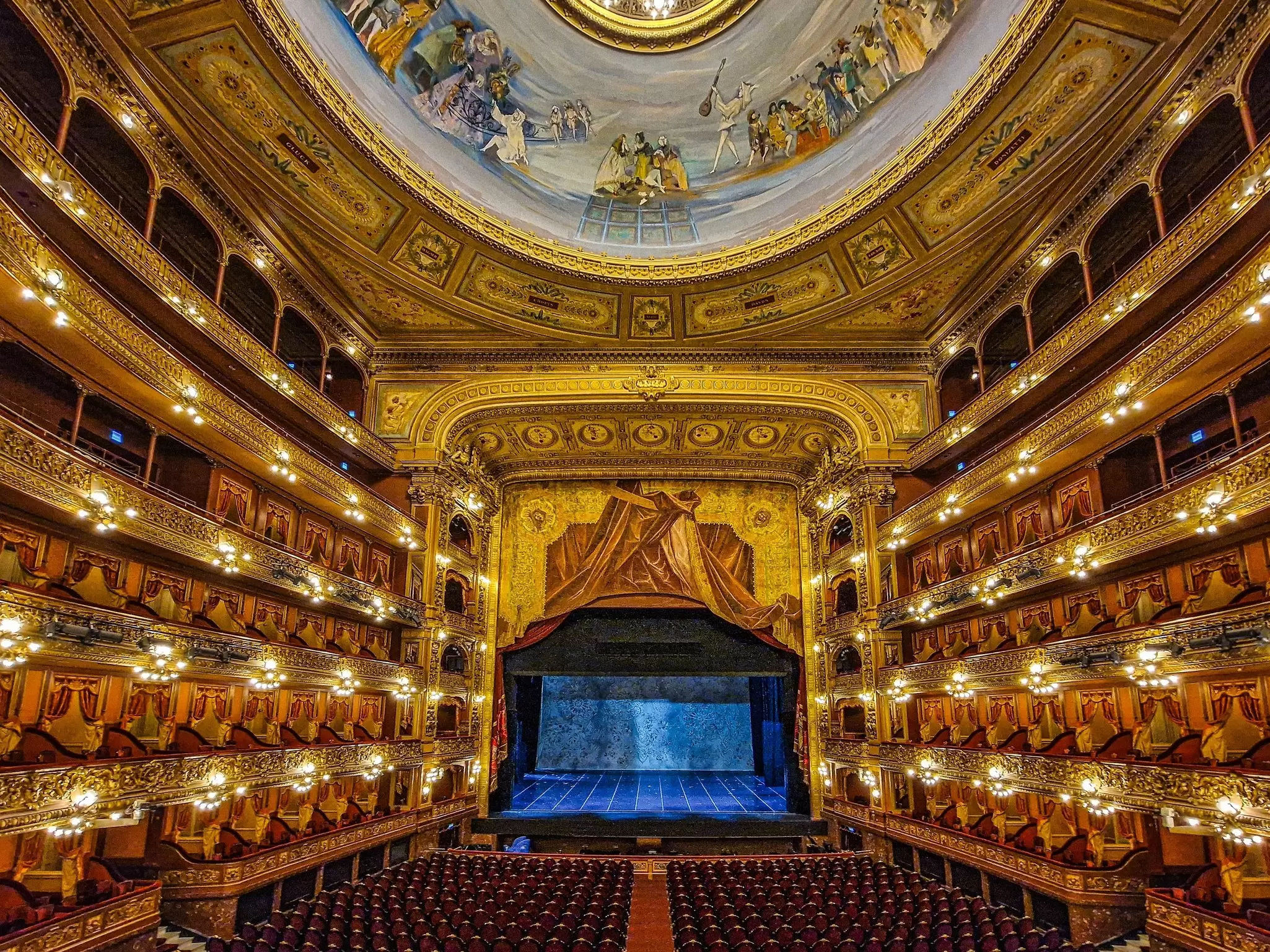 Interior view of Teatro Colón in Buenos Aires, Argentina.