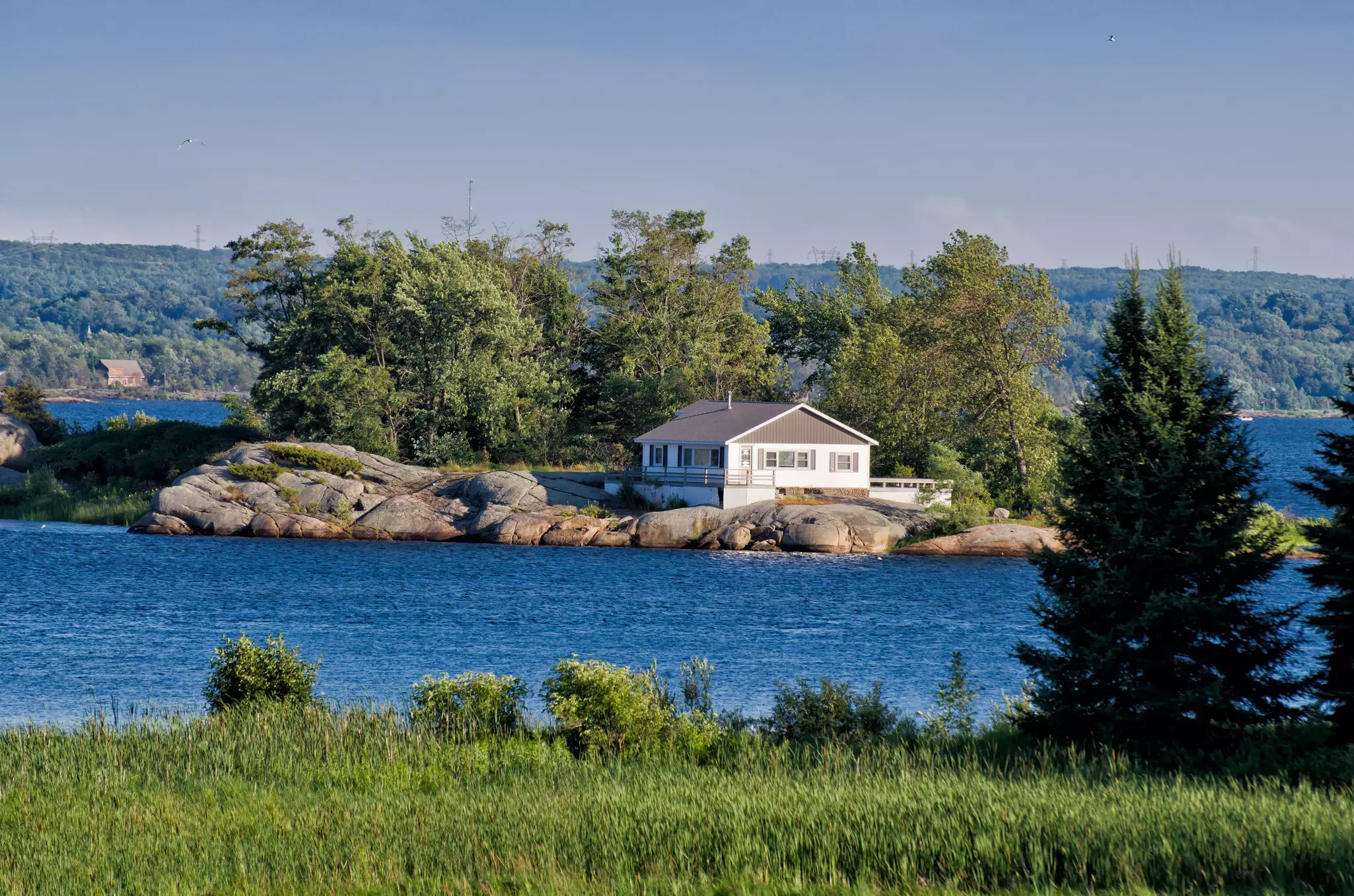 Cottage on a rocky island in Ontario