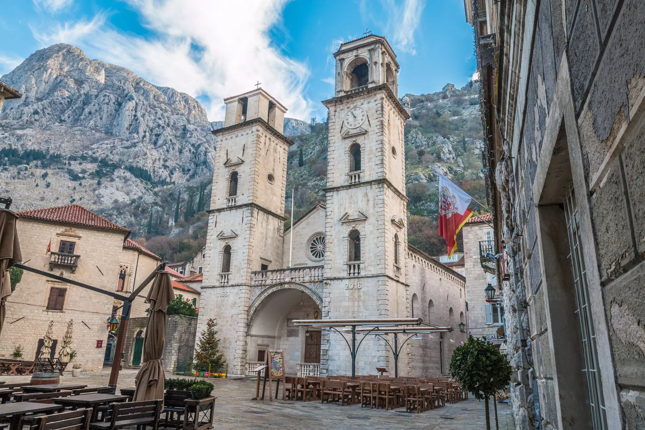 St Tryphon's Cathedral in the town of Kotor, Montenegro.