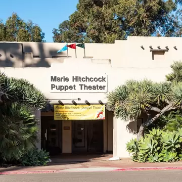 SAN DIEGO, CALIFORNIA - FEBRUARY 17, 2018:  The Marie Hitchcock Puppet Theater in Balboa Park, North America's longest continually-running puppet theater, with shows beginning in 1945 after WWII.; Shutterstock ID 1027095214; your: Bridget Brown; g...