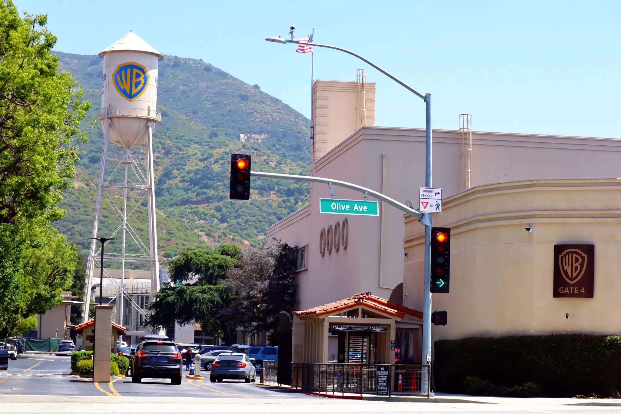 The entrance to the Warner Bros studio in Los Angeles. 