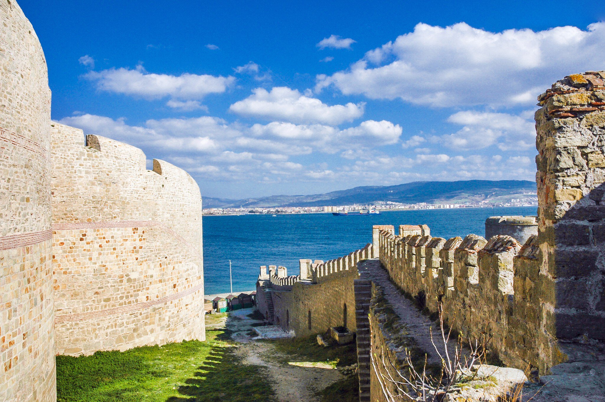 Canakkale, Turkey. Kilitbahir Fortress and Canakkale Sea