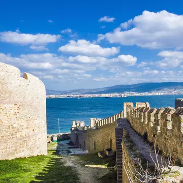 Canakkale, Turkey. Kilitbahir Fortress and Canakkale Sea