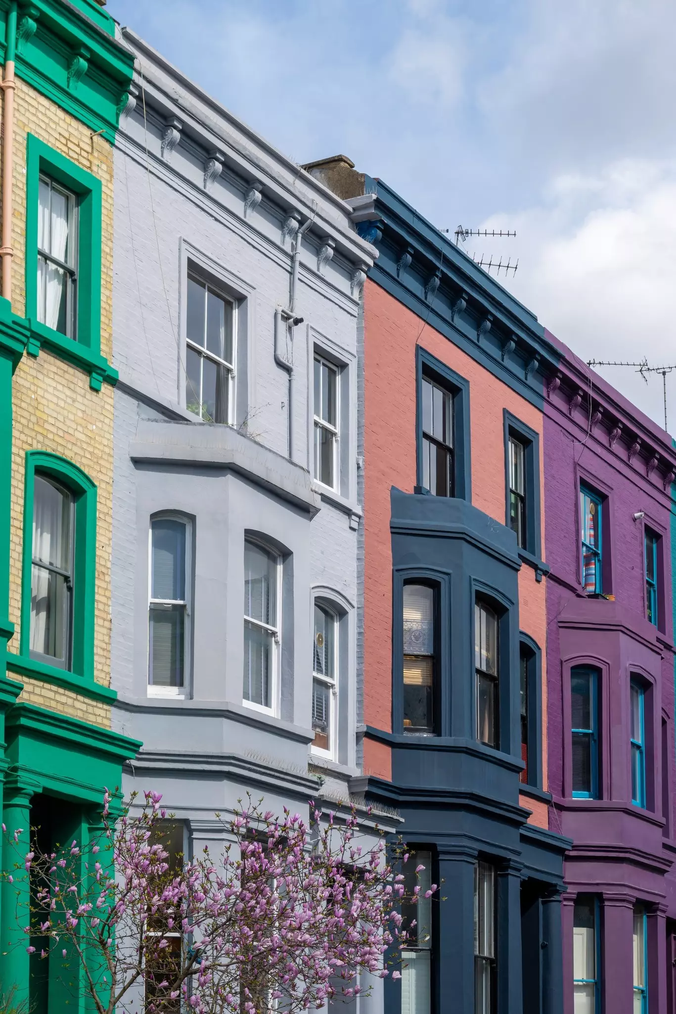 Colorful houses in Notting Hill.