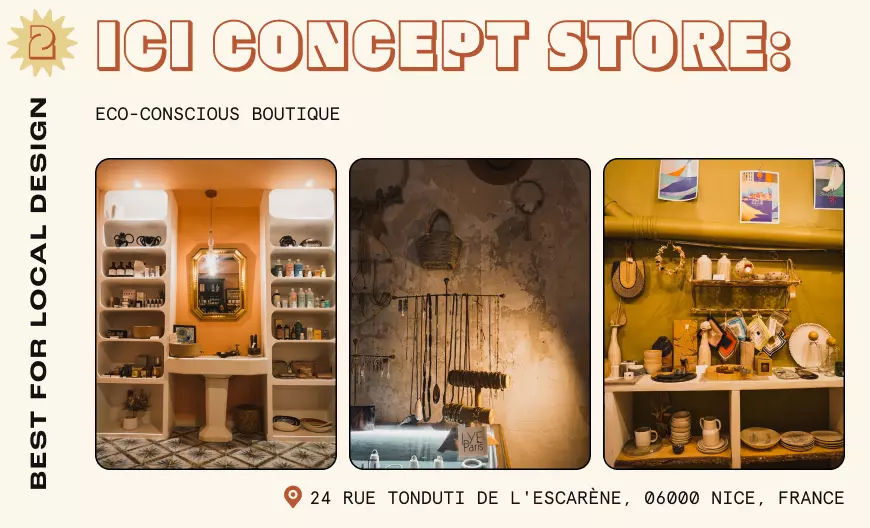 Kitchenware, beauty products and jewelry displayed in French store