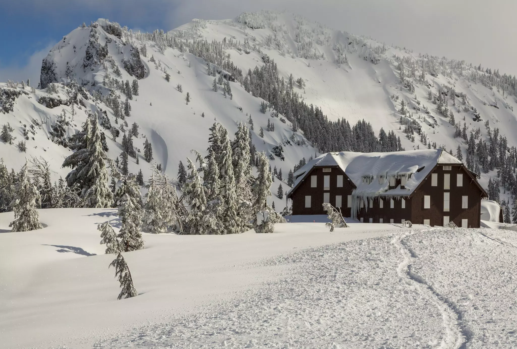 Crater Lake Lodge in Winter.