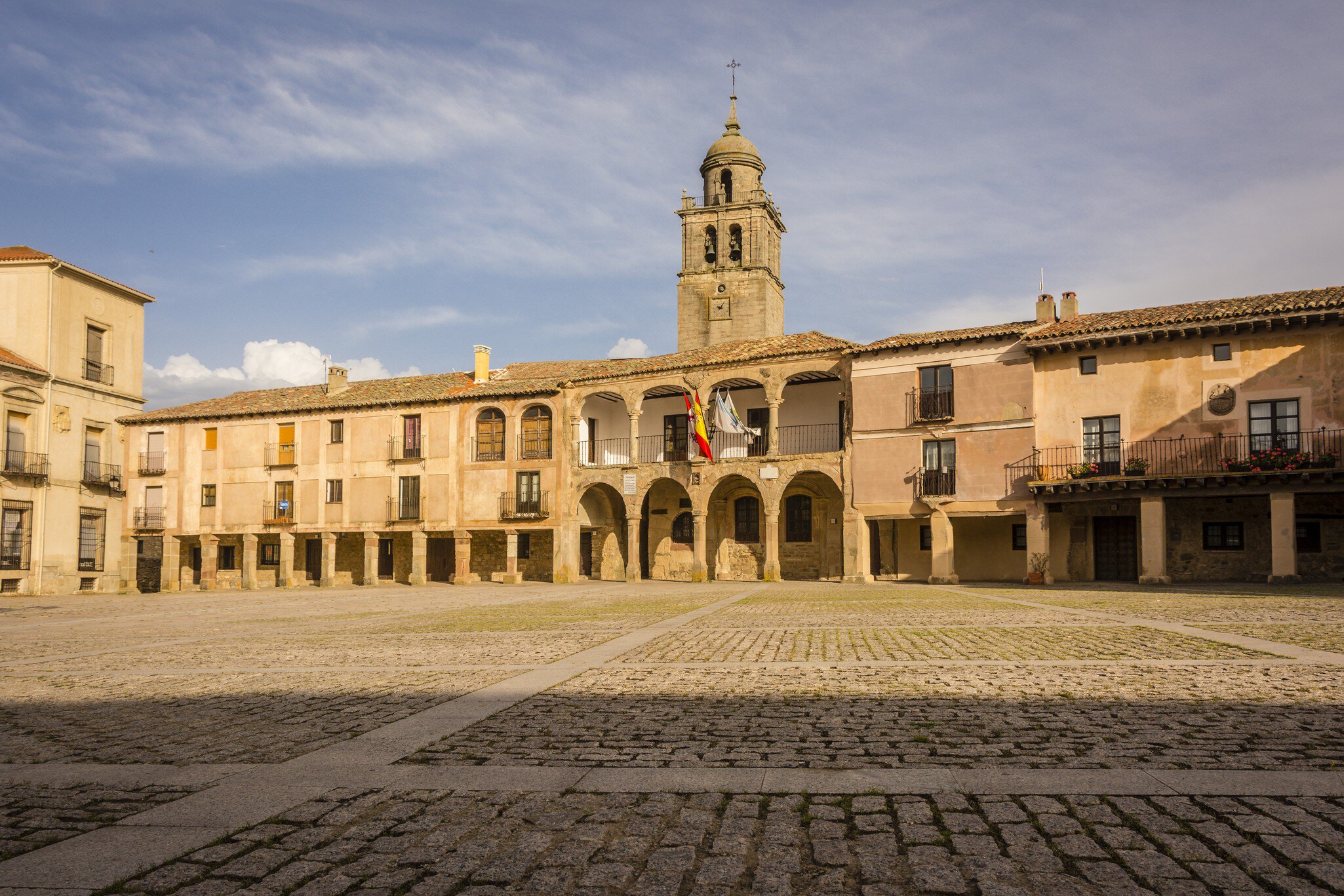 Medinaceli is an ancient and historic town in the province of Soria, in Castile and Leon, Spain. View of the Plaza Mayor.; Shutterstock ID 673759672;