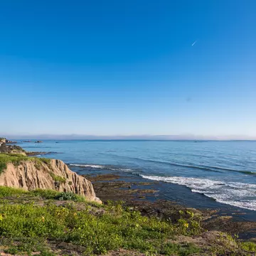 View of the Pacific Ocean from the hills of Pismo Preserve