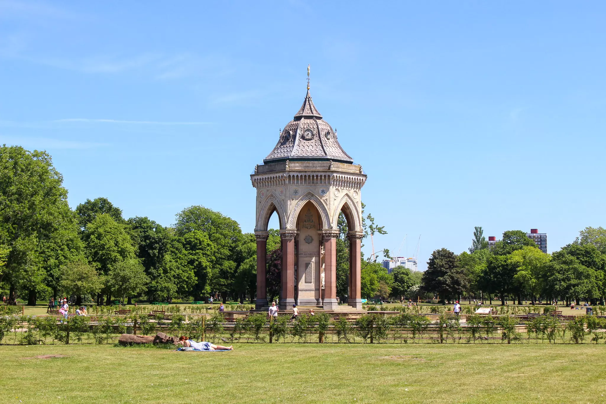 The Burdett-Coutts memorial drinking water fountain in Victoria Park, East London. 