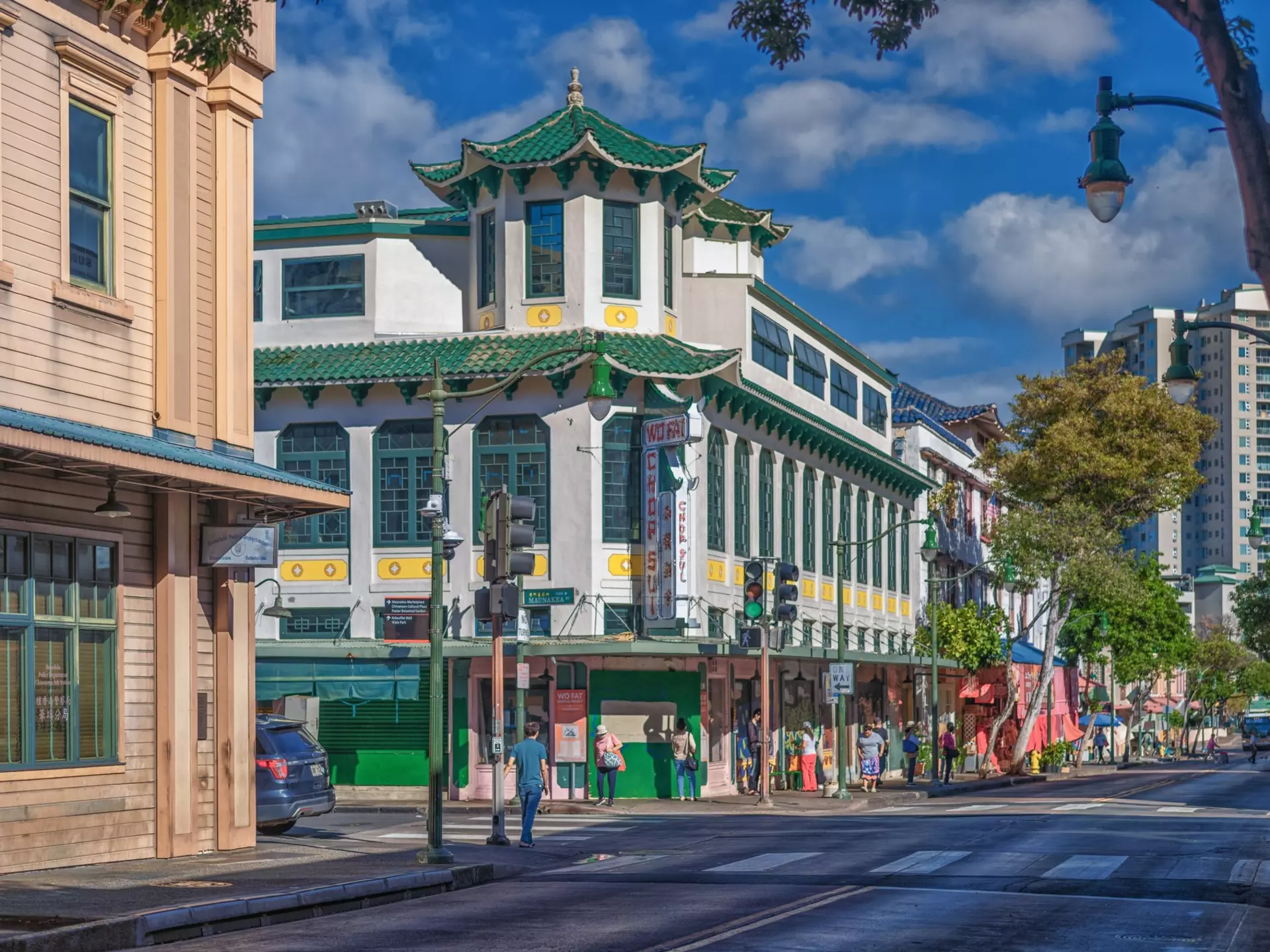 The intersection of Maunakea and Hotel Streets in Honolulu's Chinatown. Theodore Trimmer/Shutterstock