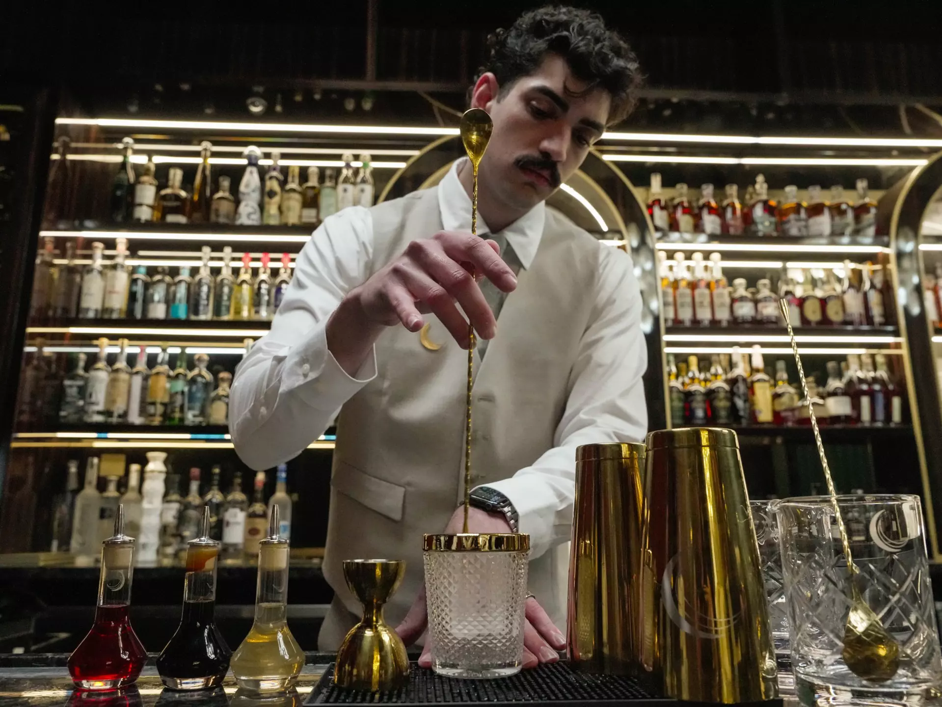 HOUSTON, TEXAS - OCTOBER 22: Moon, a newly opened bar, is photographed in Houston on Wednesday, Oct. 22, 2025. (Raquel Natalicchio/Houston Chronicle via Getty Images)
2247665407
Rights Managed - downloaded for World Cup landing page